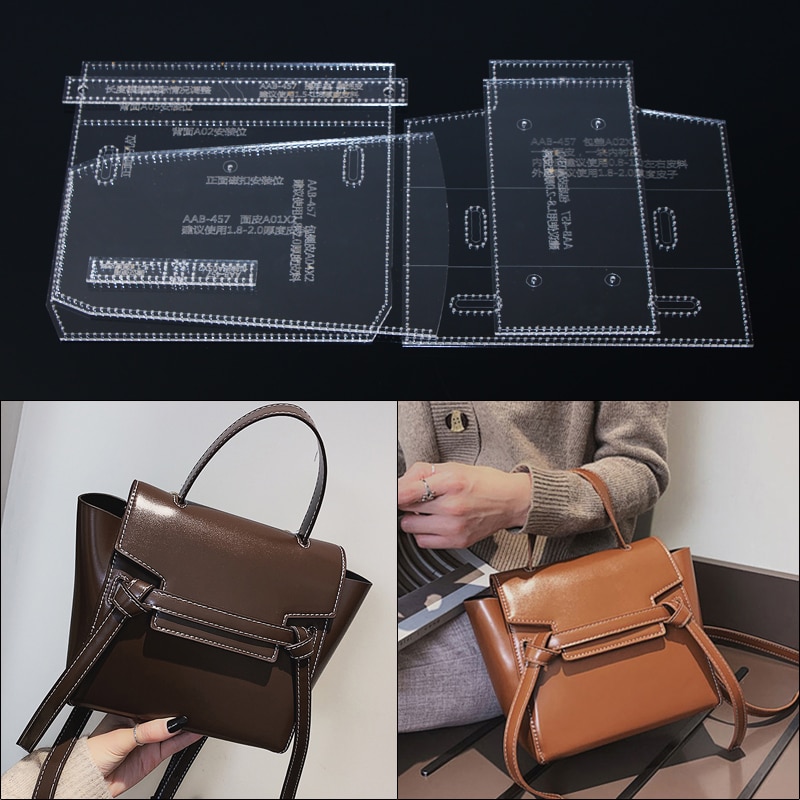 QIUMING 1Set Handgemaakte Handtas Tas Set Lederen Tas