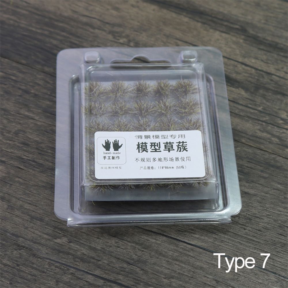 50PCS 5mm Landscape Multi-terrain Sand Table Scene Simulation Model Plant Cluster Miniature Grass Bushes Artificial Grass Tufts: type 7