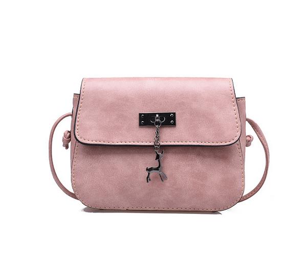 Novedad de , bandolera de cuero con decoración de venado para mujer, bolso cruzado, bolsos de mujer, bolsos de mensajero de para chica: pink