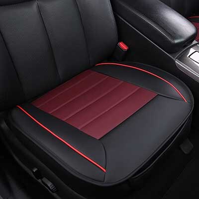 De coche de cuero Set de funda de asiento no diapositiva de protectores de cojines de tamaño Universal para Granta Vesta Chery KIA Mazda Toyota Polo BYD: black and red