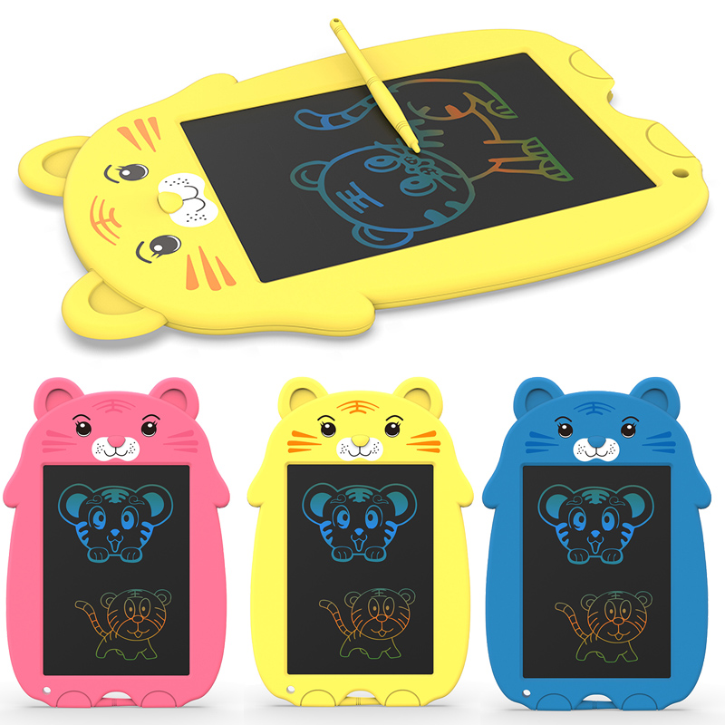 9- inch lcd writing tablet drawing toy, colorful cute cardboard shaped doodle drawing board pad, personalized for children