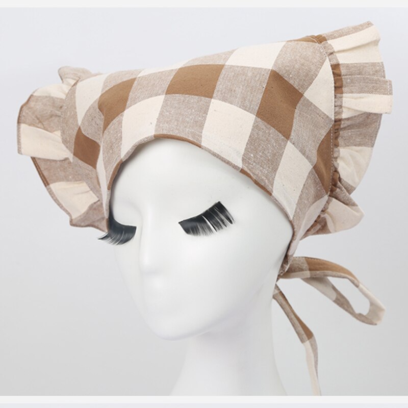 Gorros de cocina para Catering, cafetería, panadería, para cocinar trabajando en restaurante, gorro de Chef, camarera de Hotel, pastelería, gorra de cuadros ajustable
