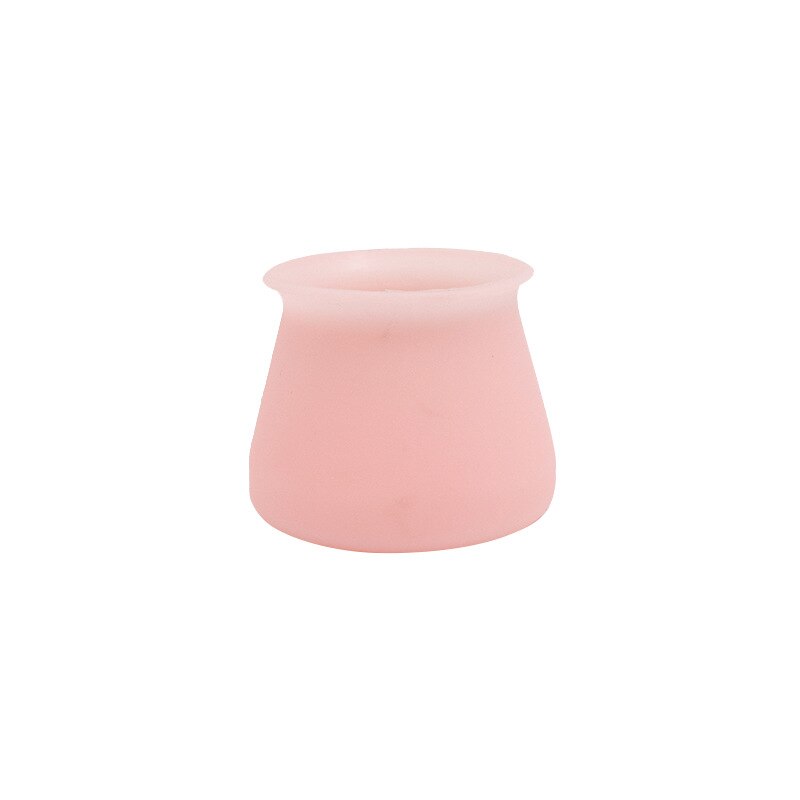 Silikone bord stol ben gulv fødder cap cover beskytter anti-skrid forhindrer ridser fødder beskytter puder fod beskyttelse covers: 4 lyserøde runde