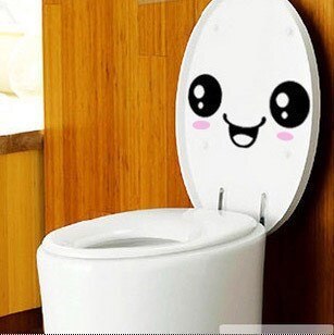 Funny Smile Bathroom Wall Stickers Toilet Home Decoration Waterproof Wall Decals for Toilet Sticker Decorative Poster Home Decor
