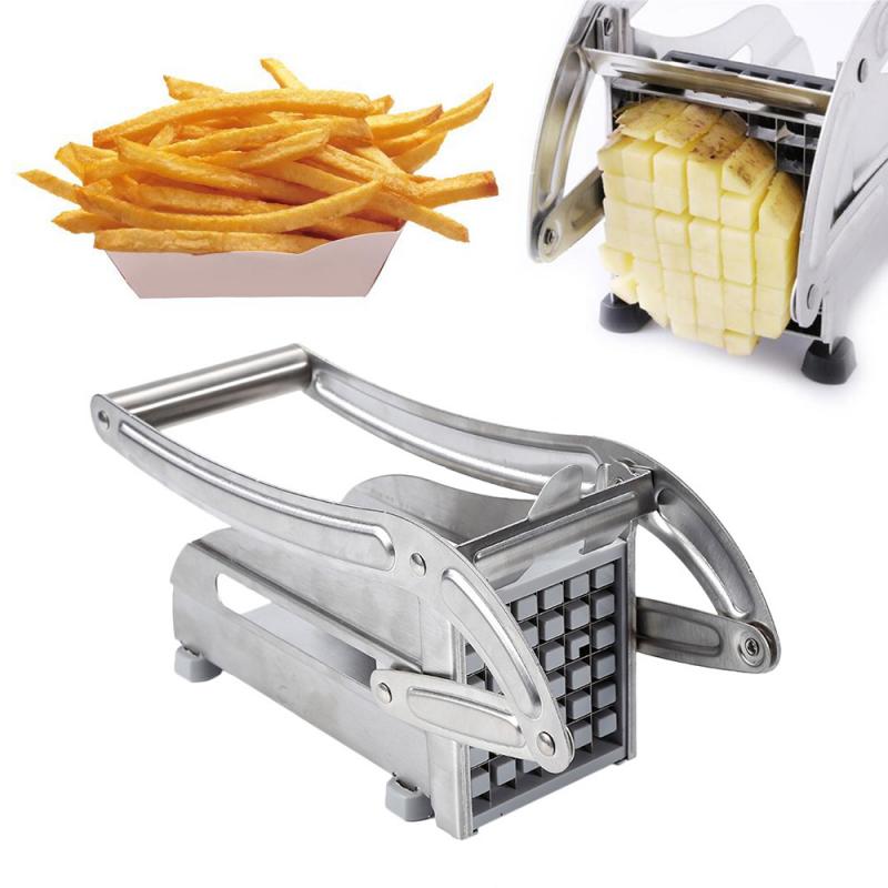 Køkkenudstyr presser kartoffelchips pommes fritesskærere maskine rustfrit stål kartoffelpresser grøntsagsværktøj: 1pc