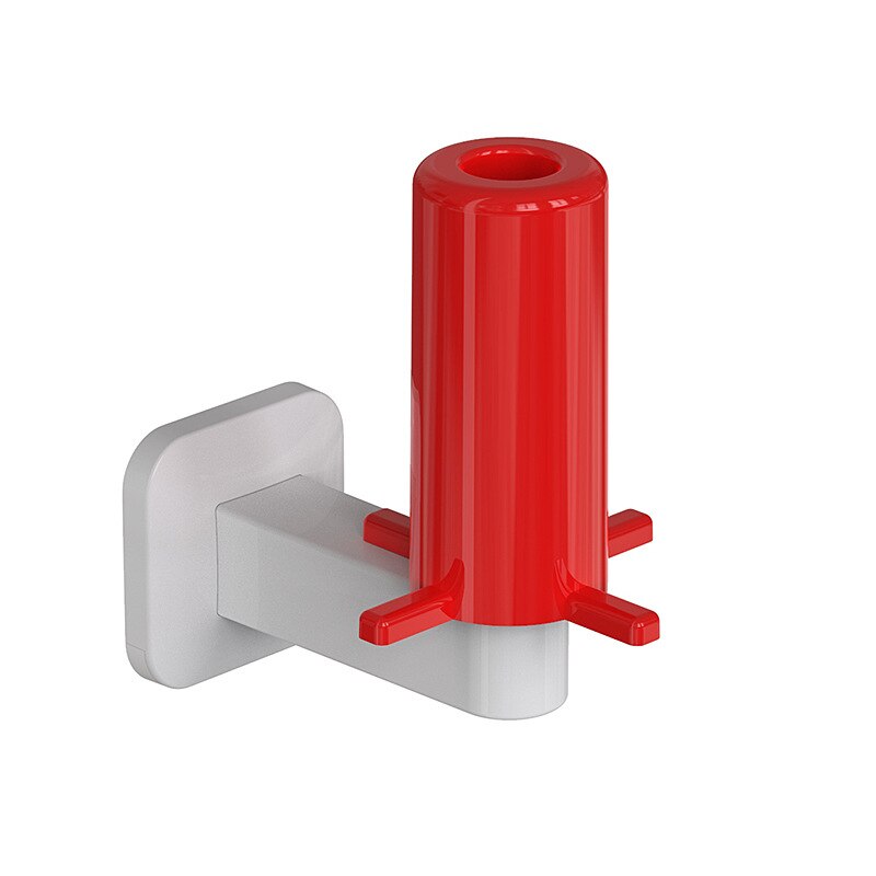 Vertical Type Holder Hole Punched Toilet Kitchen Roll Stand Wall Hanging Hand Paper Rack Simple Toilet Paper Holder: White plus Red