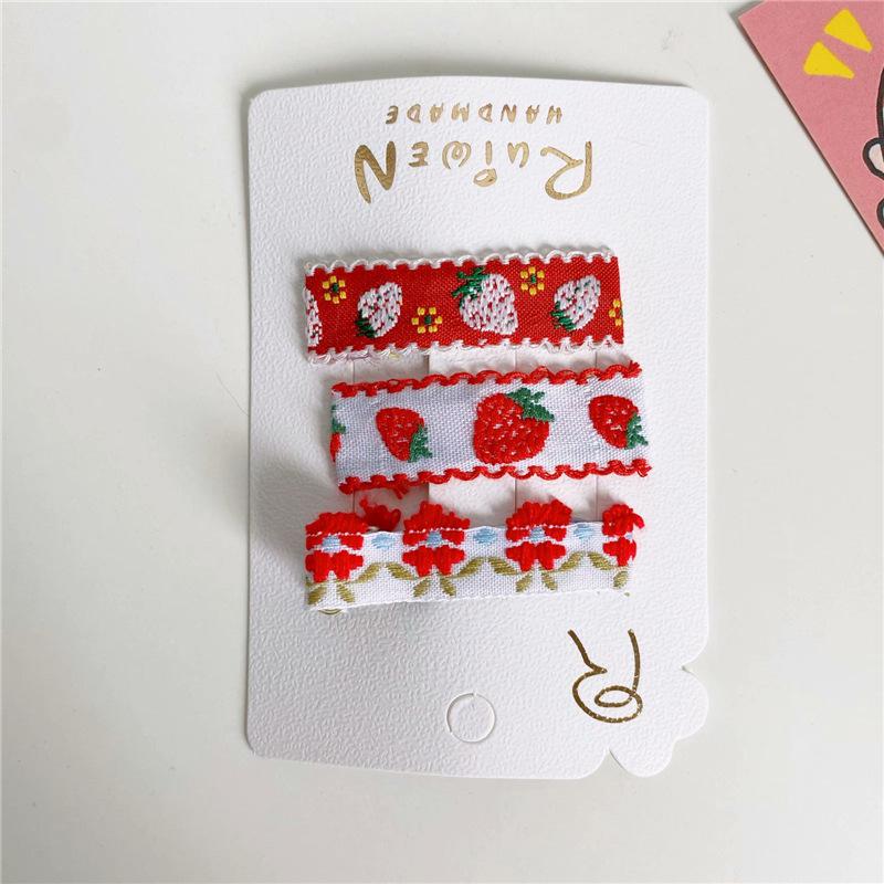 Épingle à cheveux en dentelle pour enfants petite fille pince à cheveux latérale Style ethnique chapeaux tissu arc cheveux accessoires Clips pour les filles: 9