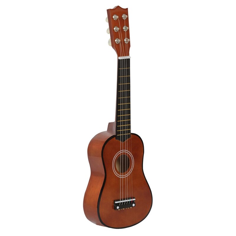 Guitarra de tilo pequeña de 21 pulgadas y 6 cuerdas con púas, instrumentos musicales de juguete para niños: Default Title