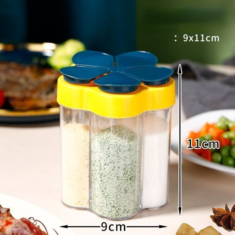 Word seasoning box monosodium glutamate salt plastic multi-compartment seasoning box kitchen seasoning storage box vial