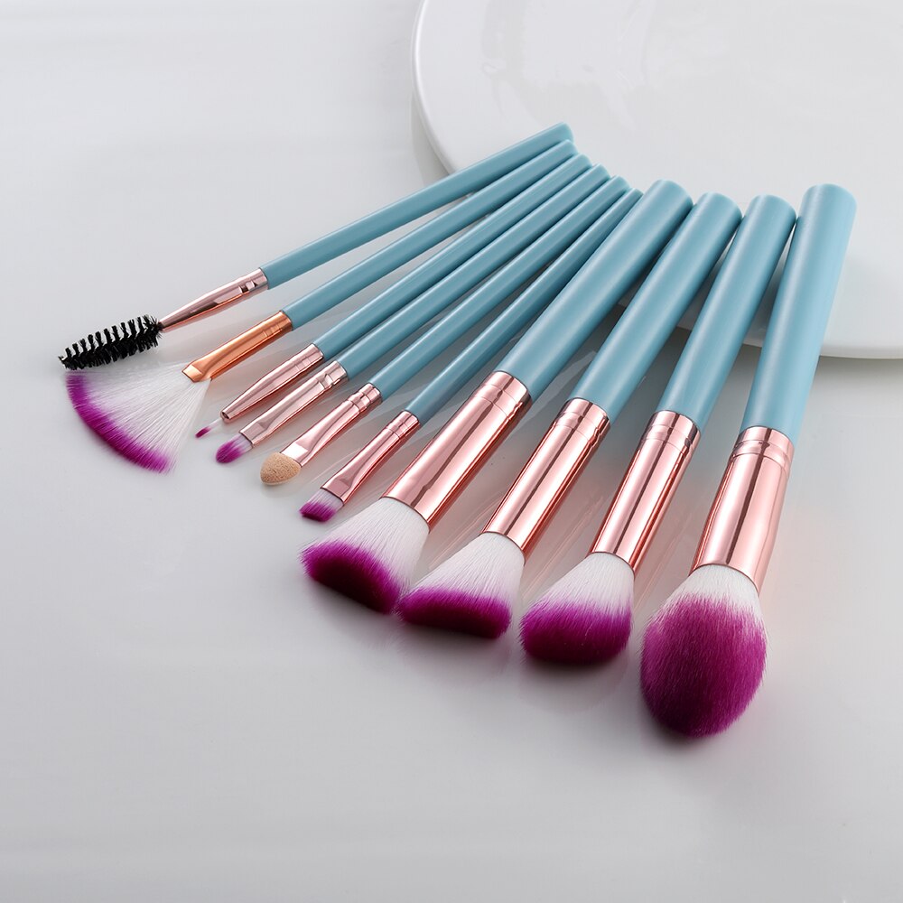 Fld 10 stuks kabuki premium synthetische make-upkwasten foundation poeder blending spons oogschaduw wimpers wenkbrauw make-up kwastenset