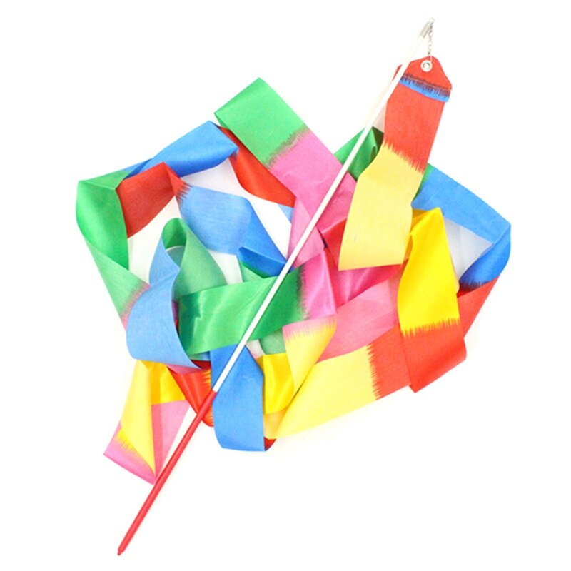 2m/4m rubans de gymnastique colorés, ruban de danse, art rythmique, gymnastique, ballet, banderole, tige tournante, bâton pour l'entraînement en salle de sport