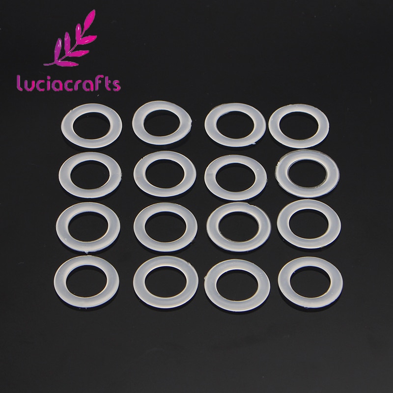 Lucia crafts 21mm witte plastic haak tas cirkel plastic cirkel diy autostoel kussen handtas accessoires 200 stuks/partij  j0143