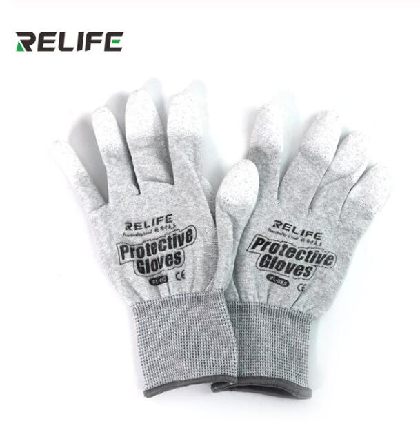 RELIFE RL-063 Antistatischer Handschuh Rutschfeste ESD Elektronische Arbeitshandschuhe PU-beschichteter Fingerschutz für die Reparatur von Computertelefonen: Default Title