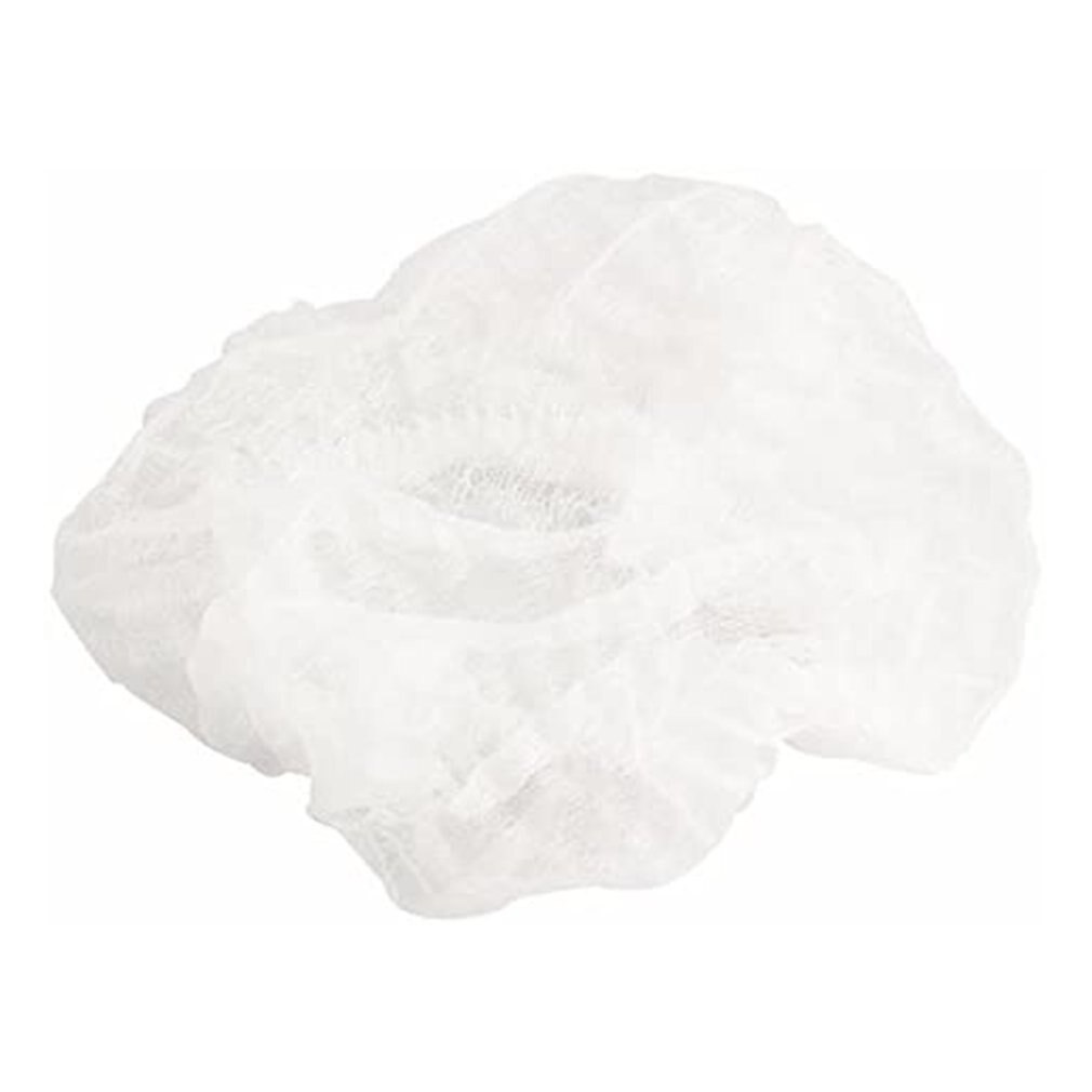 100Pcs Disposable Hat Round Non-Woven Headgear Dust-Proof Chef Food Factory Workshop Anti-Hair Fall Cap