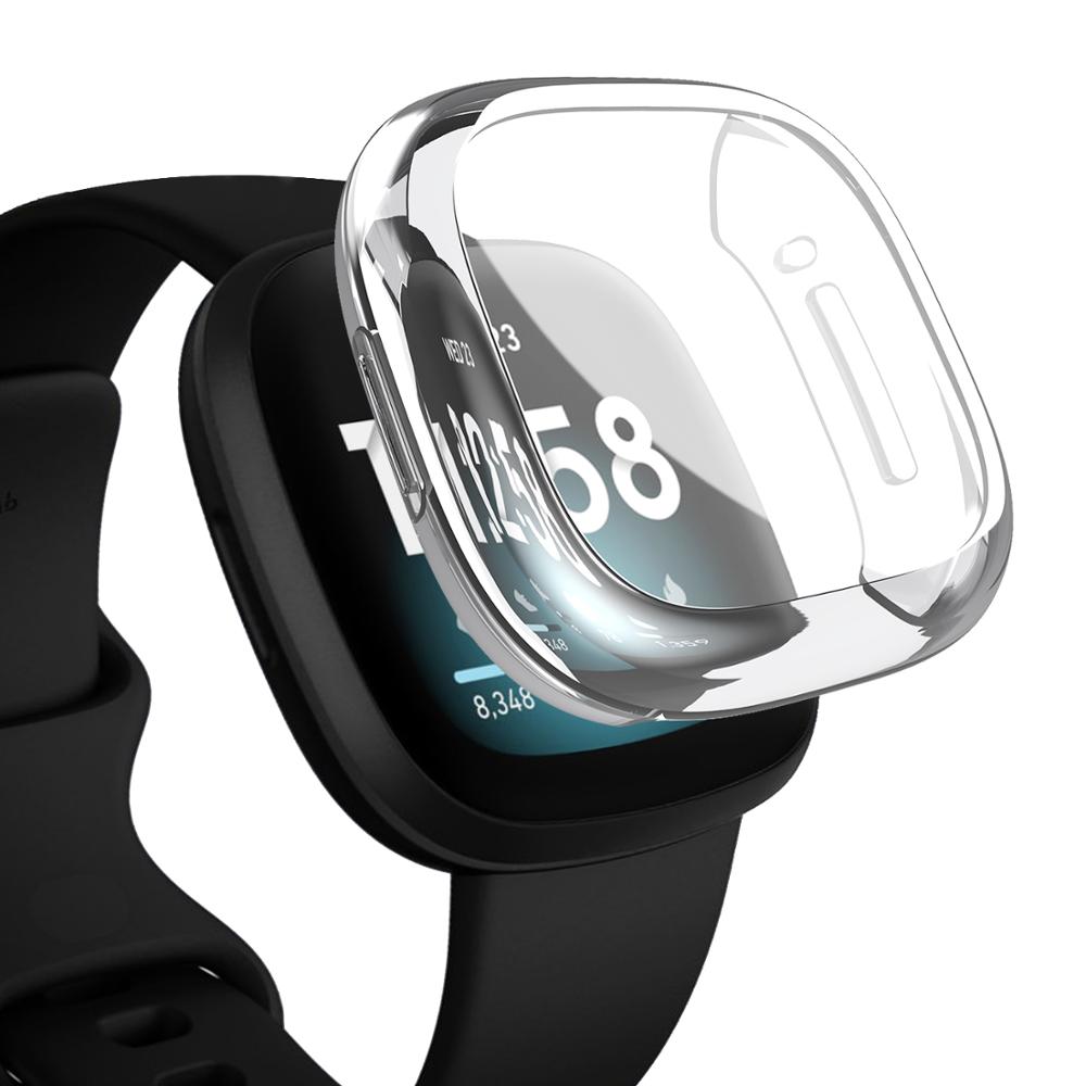 Tpu Case Met Beschermende Film Voor Fitbit Versa 3 Waterdichte Horloge Shell Cover Screen Protector Voor Fitbit Versa 3 Smartwatch: Clear