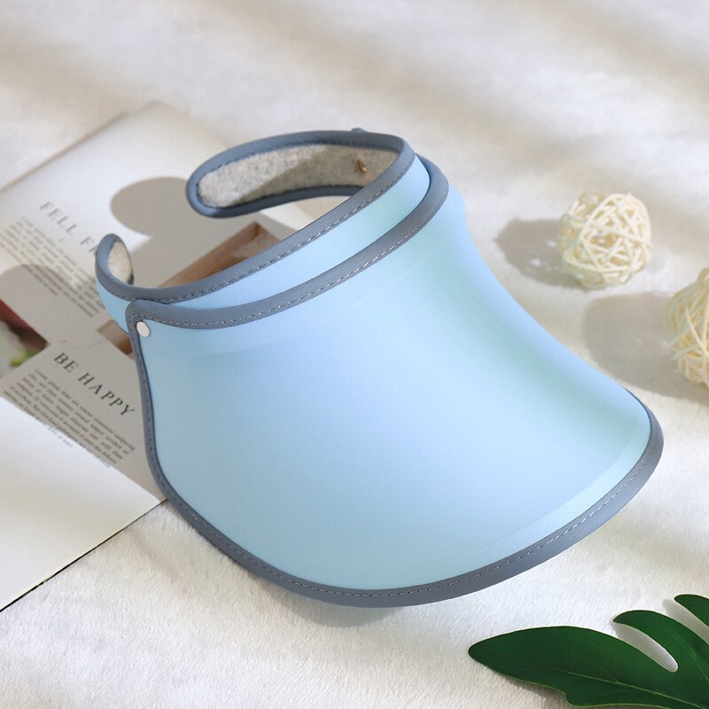 Sun Visor Hats Women Large Brim Summer UV Protecting Beach Outdoor Cap ALS88: Blue