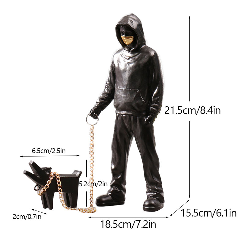 Colección de escultura de Vilead Banksy, estatua lanzadora de flores, arte Pop, globo moderno, estatuilla de niña, decoración del hogar para oficina y calle: Borgoña