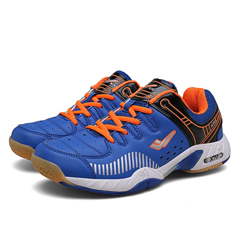 Dame mænd badmintonsko børn indendørs anti-skrid bordtennis sneakers piger sportssko lette volley sneakers: Blå / 4