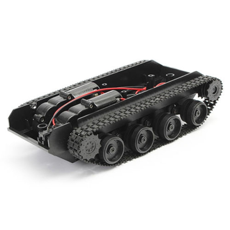 Rc tank smart robot tank bil chassis kit gummibane crawler til arduino 130 motor diy robot legetøj til børn: Default Title