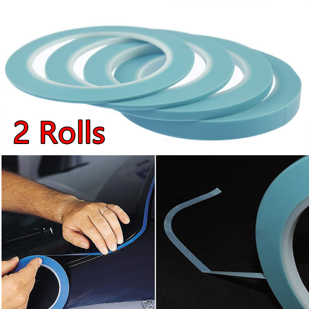 Bande adhésive pour masquage, PVC, vinyle, 2 rouleaux, ruban adhésif résistant aux hautes températures, bande Fine pour peinture pour carrosserie automobile