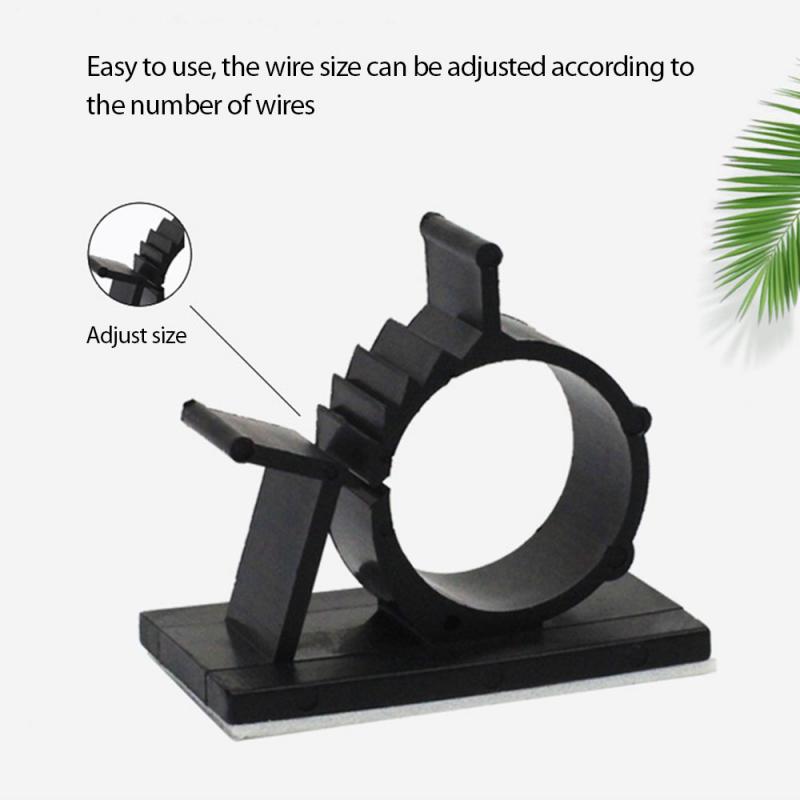 100Pcs Cable Clamp Self Adhesive Car Cord Clips Adjustable Wire Tie Fixed Organizer Line Management Fasteners Mount Holder 5size