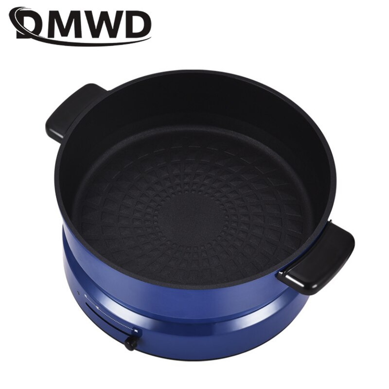 DMWD 4L Multifunctional pot Round /Double-flavor pot multicooker heating pan Soup stew pot Non-stick coating Aluminum alloy