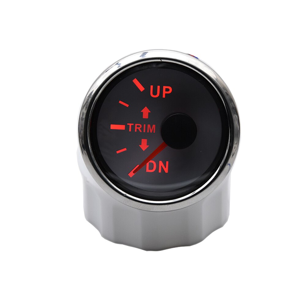 52mm 2'' Marine Boat Outboard Engine Trim Tilt Gauge UP-DN Trim Gauge Meter 0-190ohm Left Side With Red Backlight 12V/24V