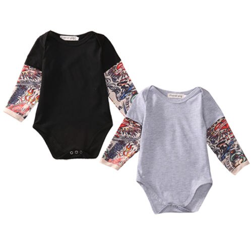 Kids Boys Clothes Cartoon Patchwork Bodysuits Boy Girl&#39;s Wear Baby Bodysuits Baby Clothing