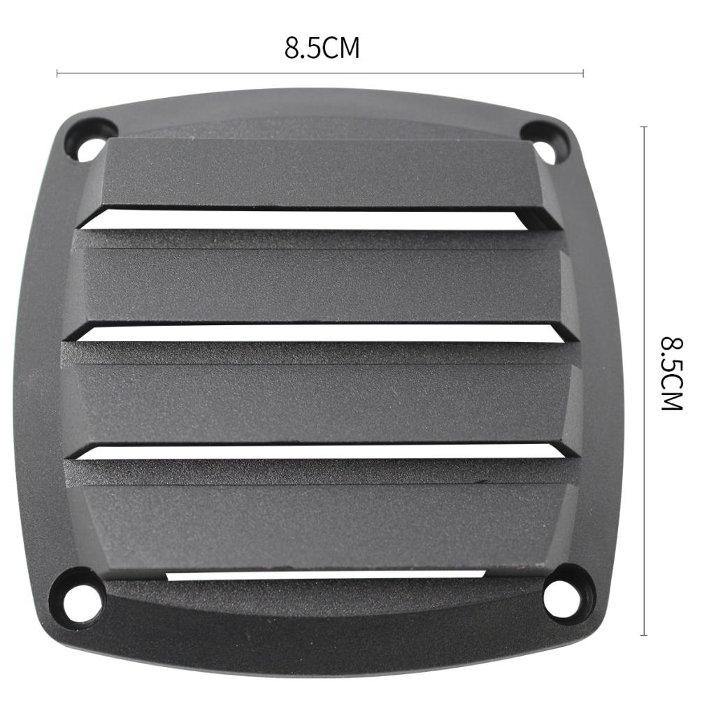 8.5x 8.5x2.5cm Marine Plastic Vents Hull Air Vent Boat Marine Louvered Vent Boat Deck Hardware for 3Inch Tube Hose Black