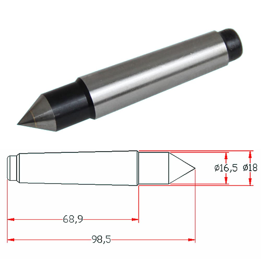 Light Duty Live Center MT2 Morse Taper CNC Rotary Axis Tailstock Cutter Lathe Tool for Metal Wood Lathe Turning