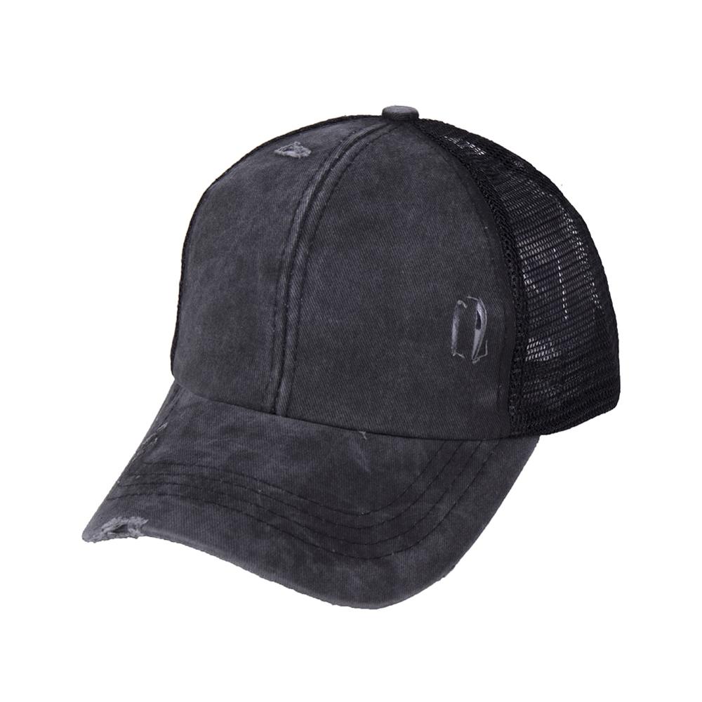 Breathable Cotton Ponytail Baseball Sunshade Hat: B