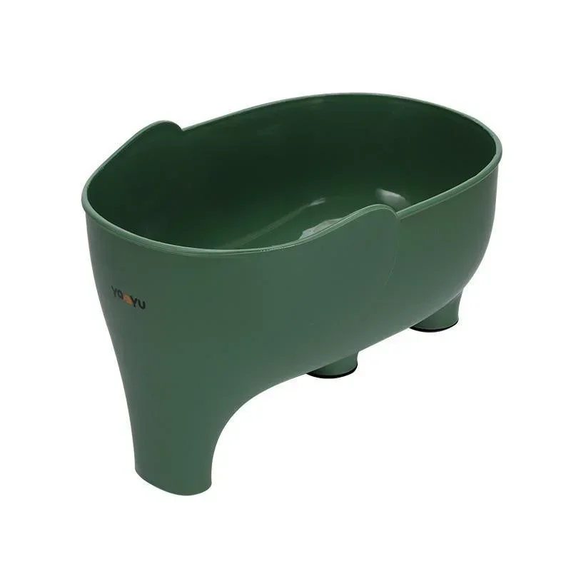 Gootsteenzeefje Olifant Beeldhouwen Overgebleven Afvoermand Fruit- en Groentewasmand Hangend Afdruiprek Keukenaccessoires: Army Green