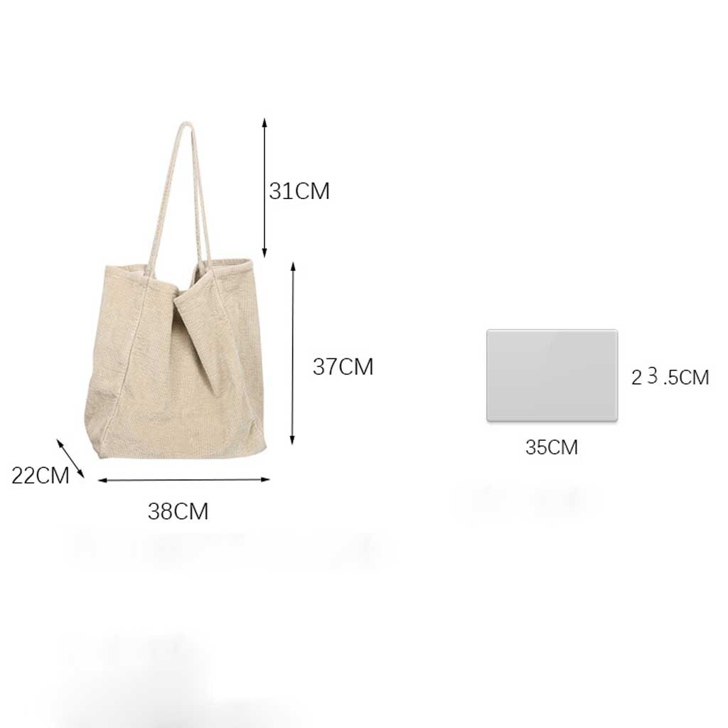 Frauen Cord Leinwand Tote Handtasche Weibliche Tuch Große Kapazität Tote Junge Damen Casual Einkaufstasche Mädchen Mehrweg Tasche E3