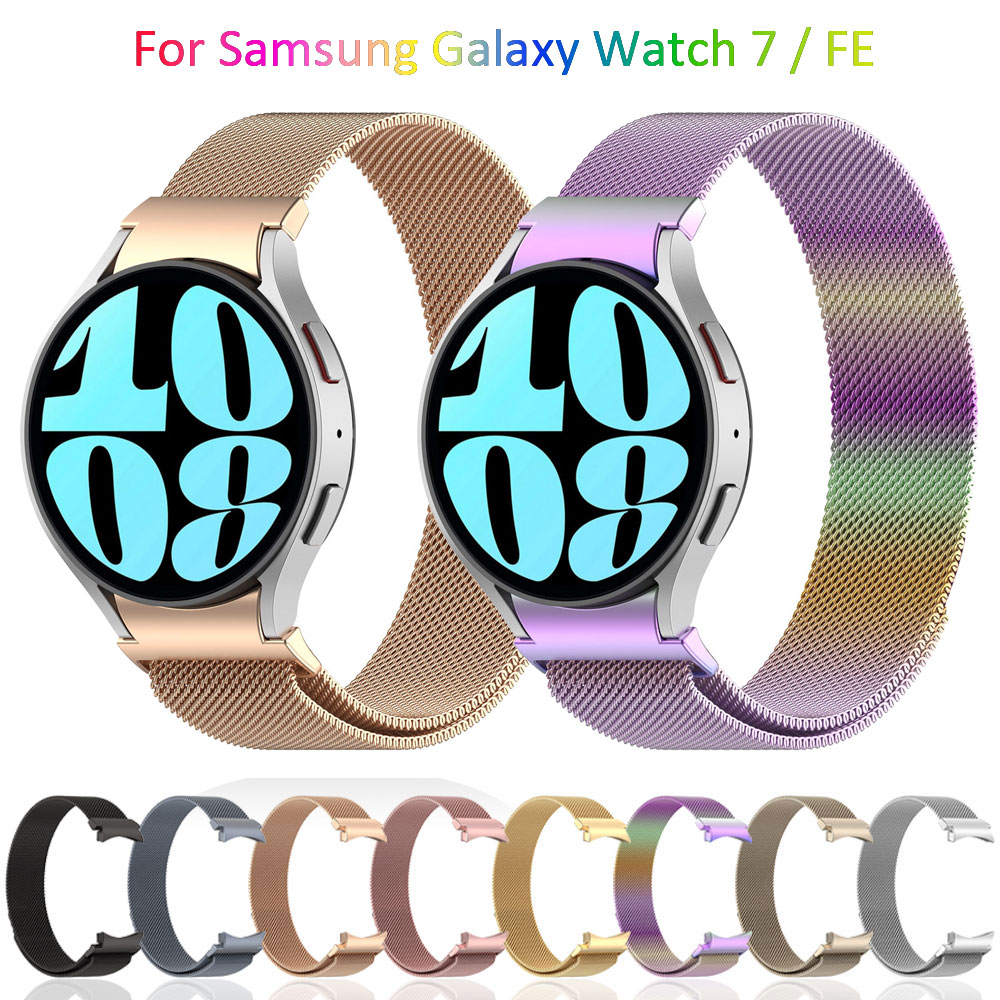 Correa de reloj de acero inoxidable para Samsung Galaxy Watch 7/FE, pulsera magnética de Metal para reloj inteligente, ajuste rápido