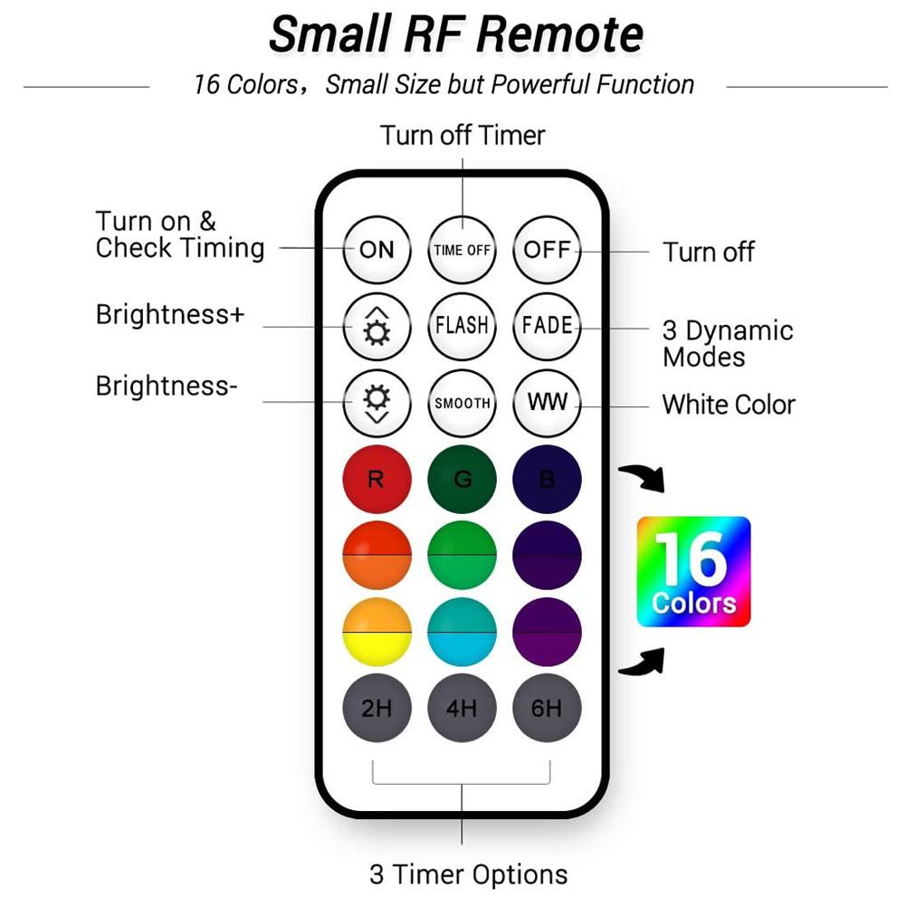 LED Pool Light Fountain Light Waterproof RGB Remote Control Submersible Light with Suction Cups Underwater Night Lamp