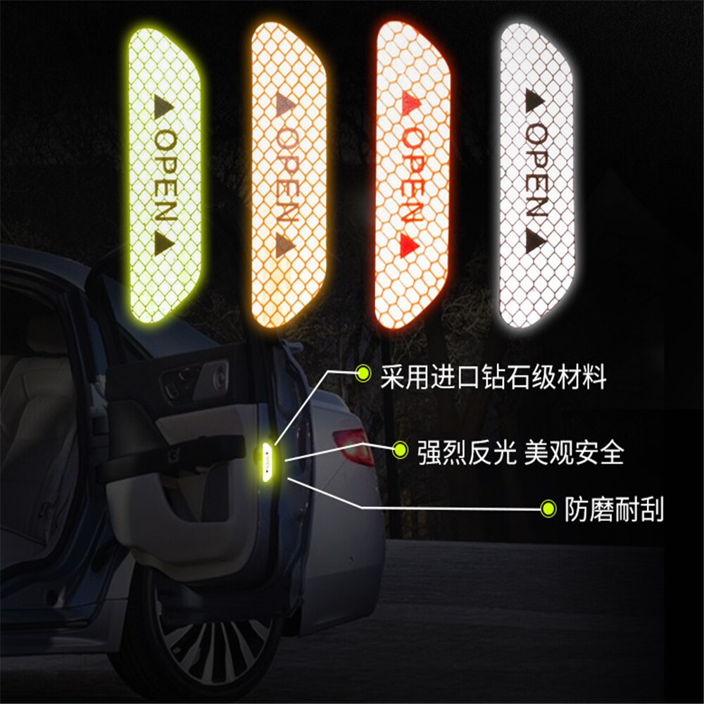 Car Door Stickers OPEN Reflective for Geely Vision SC7 MK CK Cross Gleagle SC7 Englon SC3 SC5 SC6 SC7 Panda