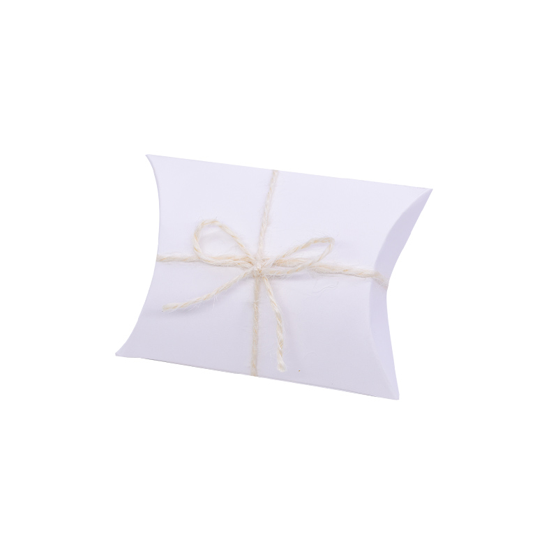 Caixa de presente de papel em forma de travesseiro, caixa para doces, acessórios de fornecimento, caixa de presente de decoração de festa de casamento, 20 peças: White
