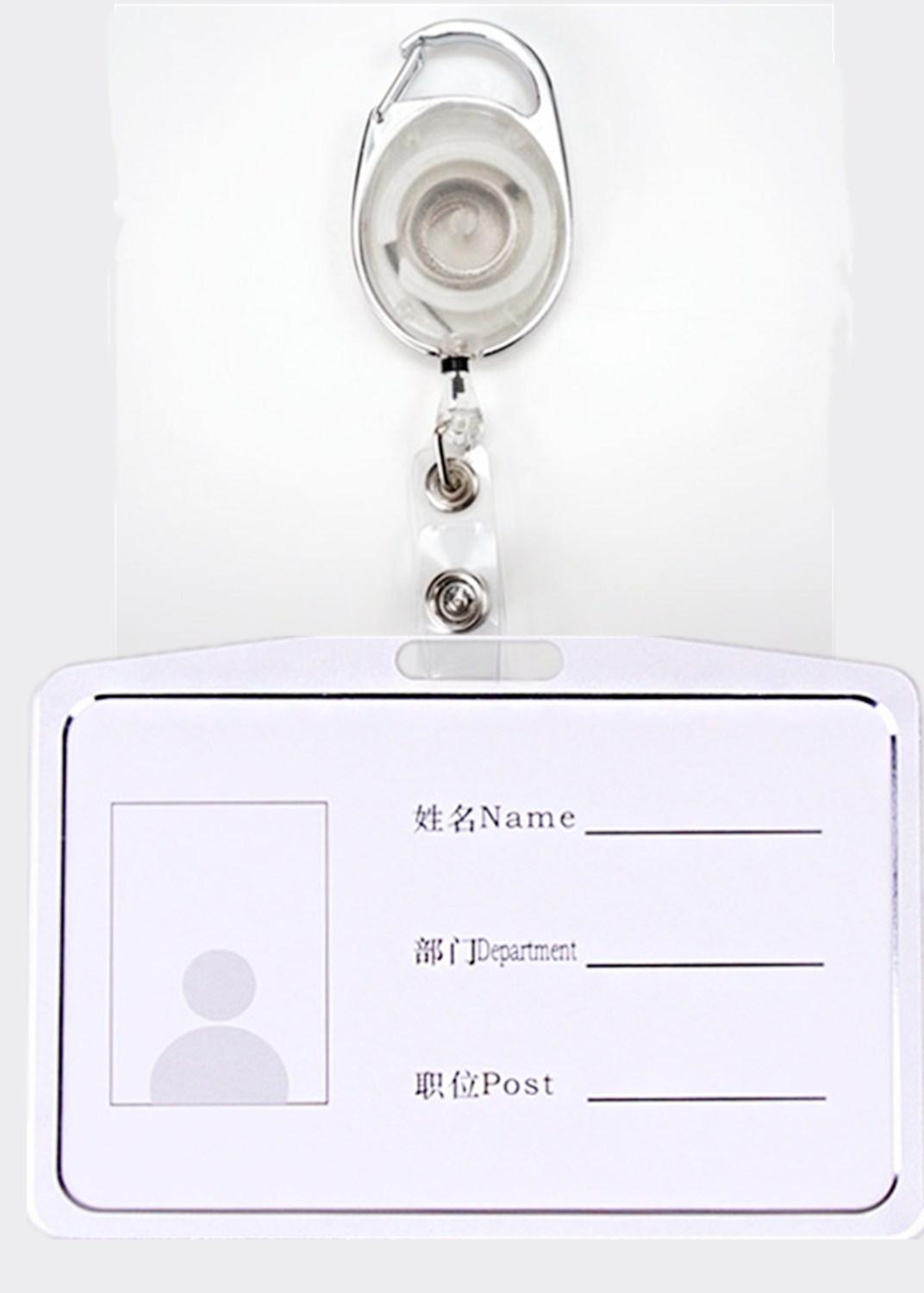 ID Badge Holder Card Set with Retractable Pull Badge Reel Clip School Supplies: N0.2