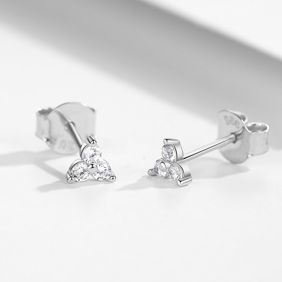 Echt 925 Sterling Zilveren Mini Lotus Stud Oorbellen Pave Crystal Cz 18K Vergulde Bruiloft Oorbellen Voor Vrouwen Sieraden