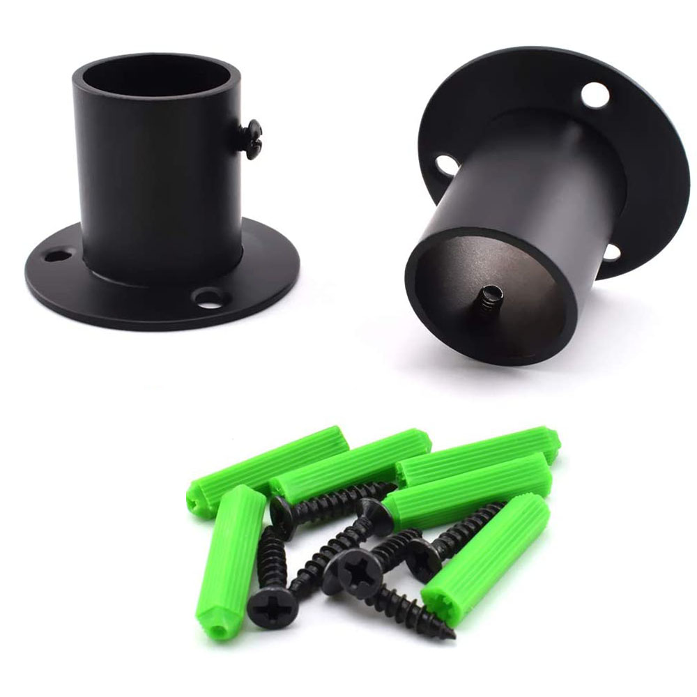 1-1/4 Inch Curtain Rod Ceiling-Mount Bracket Stainless Steel Flange Rod Holder Closet Pole End Supports Socket 2 Pack: 32mm-2pcs