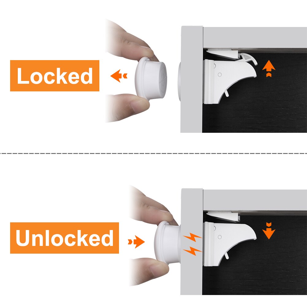 10 Lock 2 Key Magnetic Children Safety Lock Baby Security Cabinet Drawer Door Lock Kid Wardrobe Invisible Infant Security Locks