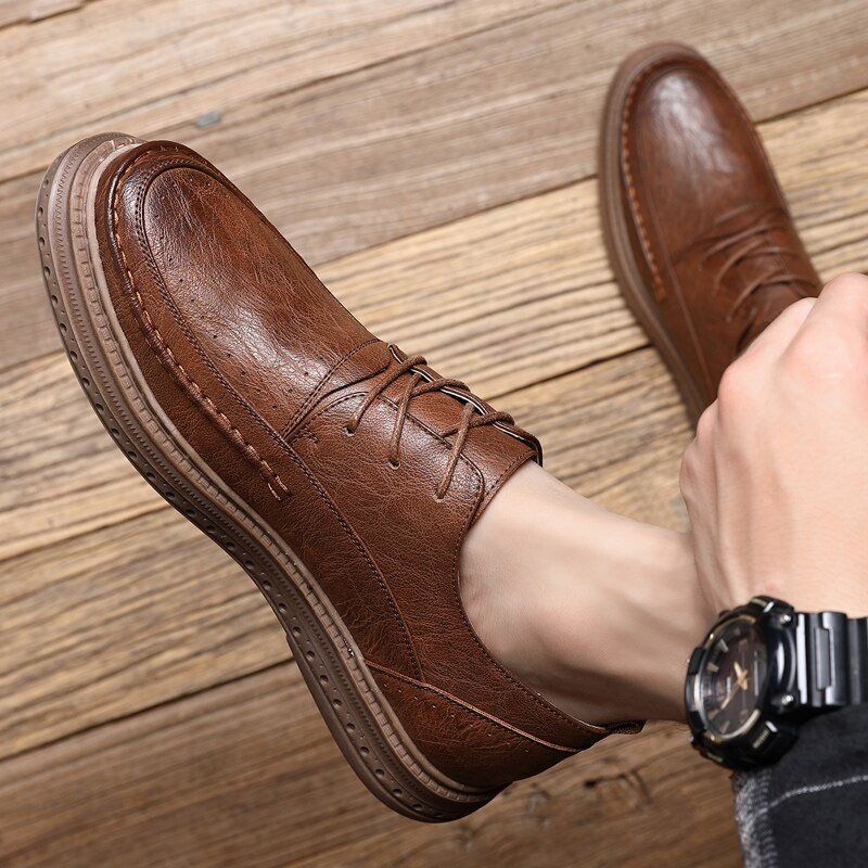 Italiaanse herenschoenen, veterschoenen, klassieke herenschoenen, leren herenschoenen, oxfords, waterdichte schoenen voor buiten, korte schoenen voor buiten
