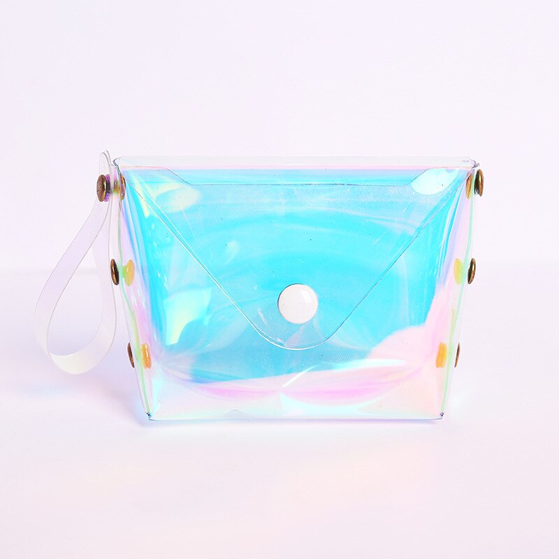 Frauen transparent Geldbörse Kleine Brieftasche Weibliche Ändern Geldbörsen Mini freundlicher Tasche Brieftaschen Schlüssel Karte Halfter PVC Handtaschen: transparent