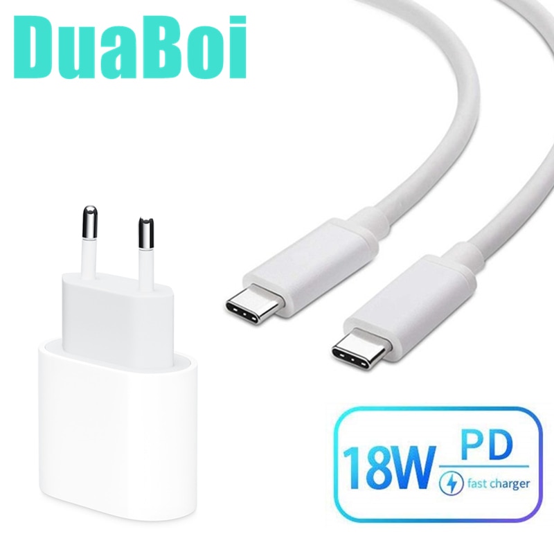 Usb C 18W Power Levering Type C Wall Charger Dual Usb C Kabel Voor Motorola Moto G Pro G8 g7 Power E6 E6s Plus Oneplus 8 7 T 6 T 6