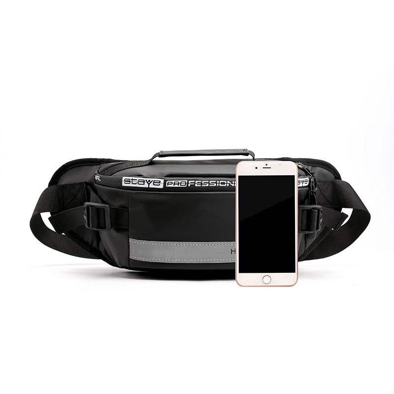 Imperméable à l'eau en Nylon hommes taille poitrine sac unisexe Fanny Pack réfléchissant banane ceinture sacs décontracté voyage Crossbody sacs