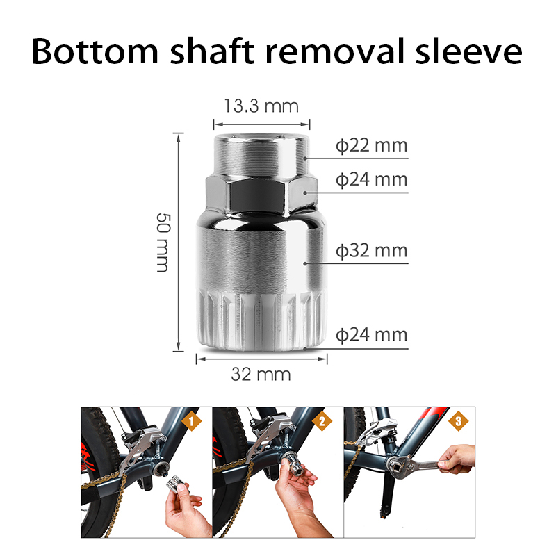 Bicycle Tools Kit Crank Puller Chain Splitter Cutter Breaker Flywheel Remover Bike Wheel Hub Spoke Wrench MTB Repair Accessories: Bottom shaft removal
