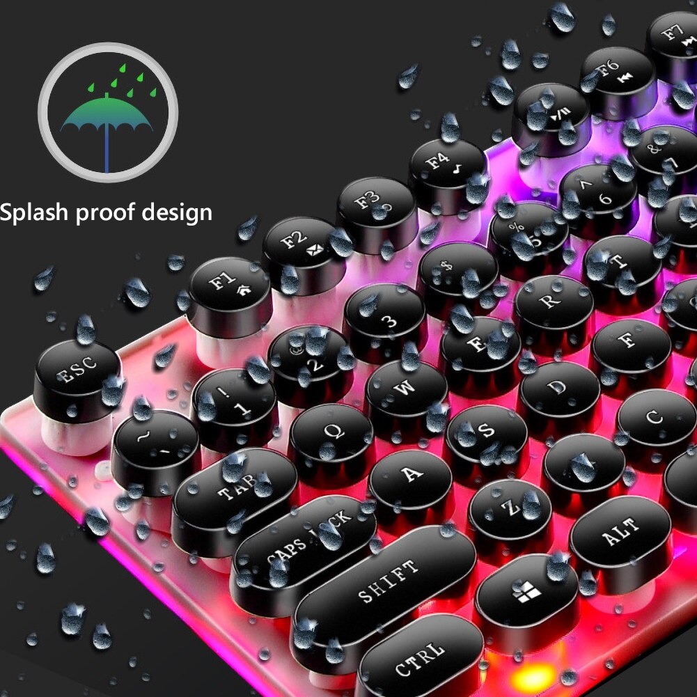 Gaming Keyboard - Wired USB 104 Keys - LED Backlit Mechanical Keyboard for PC Computer