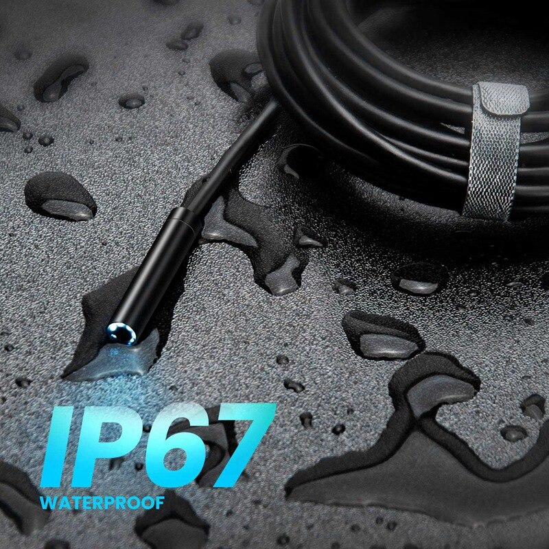 Endoscopio USB, cámara de inspección HD, boroscopio IP67 impermeable 6 LED con sonda de 5,5mm