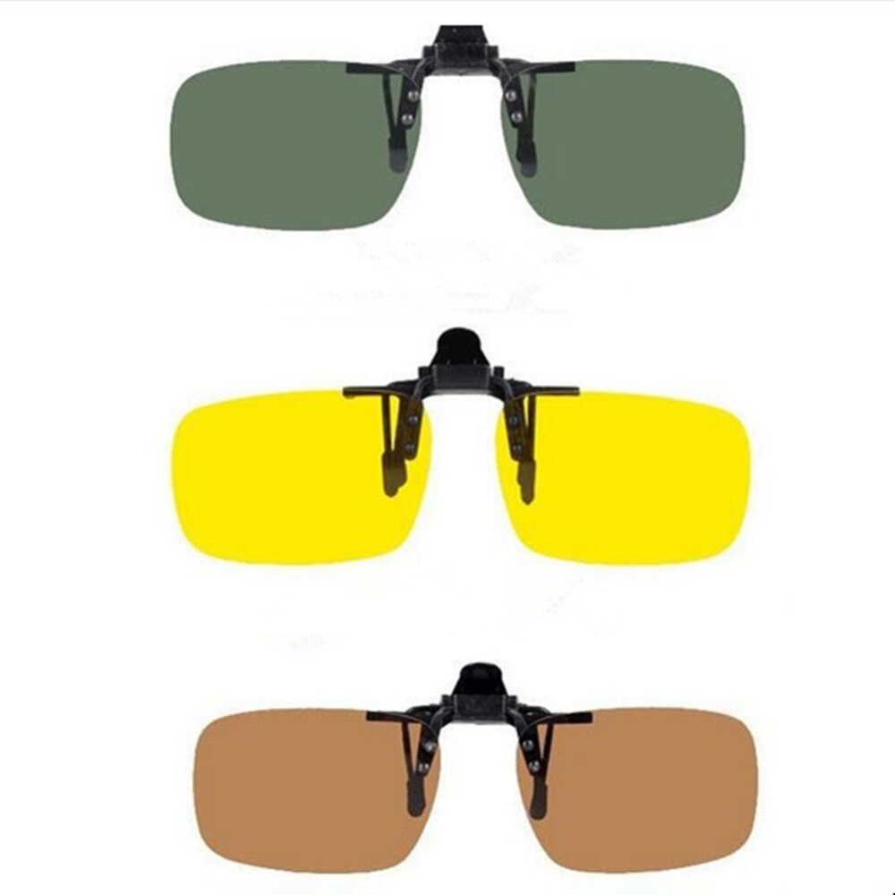 Car Styling Sunglasses Clip Driving Day Night Vision Clip on Sunglasses Polarized Resin Lens for Myopia Glasses Driving Goggles