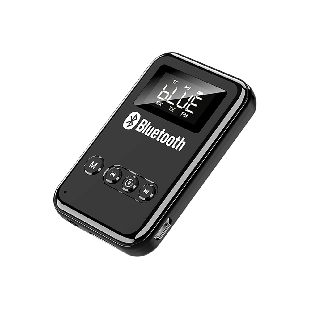 Bluetooth 5.0 Ontvanger Zender Adapter 3.5MM AUX MP3 TF HIFI Audio Adapter Voor Auto PC TV Thuis Speaker LED digitale Display: Default Title